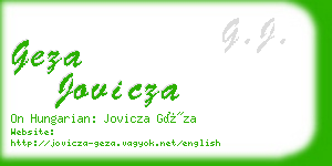 geza jovicza business card